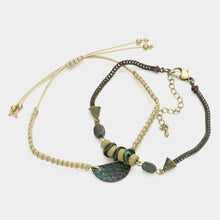 Load image into Gallery viewer, 2PCS  hammered metal disc cinch bracelets

