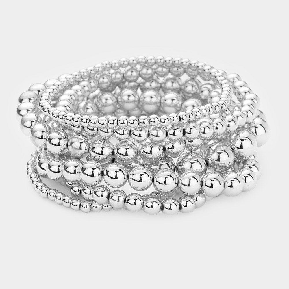 7PCS - Metal Ball Stretch Bracelets - Jewelry Store by Erik Rayo