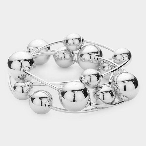 3PCS - Metal Ball Station Stretch Bracelets - Jewelry Store by Erik Rayo