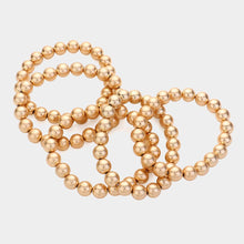 Load image into Gallery viewer, Gold 5PCS  Metal Ball Stretch Multi Layered Bracelets
