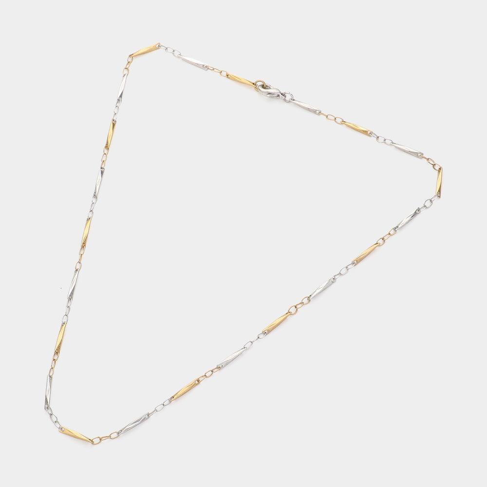 Silver Two Tone Metal Bracelet & Necklace Jewelry Set - Jewelry Store by Erik Rayo