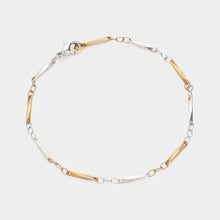 Load image into Gallery viewer, Silver Two Tone Metal Bracelet &amp; Necklace Jewelry Set

