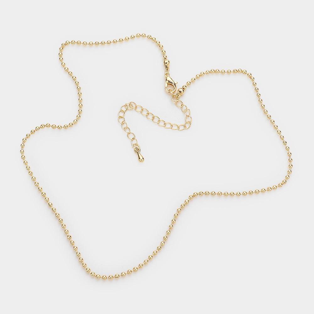 Gold Brass Metal Ball Chain Necklace - Jewelry Store by Erik Rayo