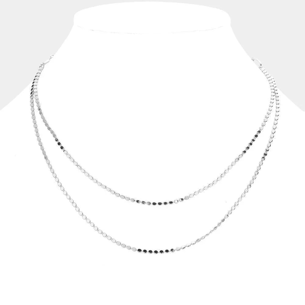 Metal Chain Double Layered Necklace - Jewelry Store by Erik Rayo