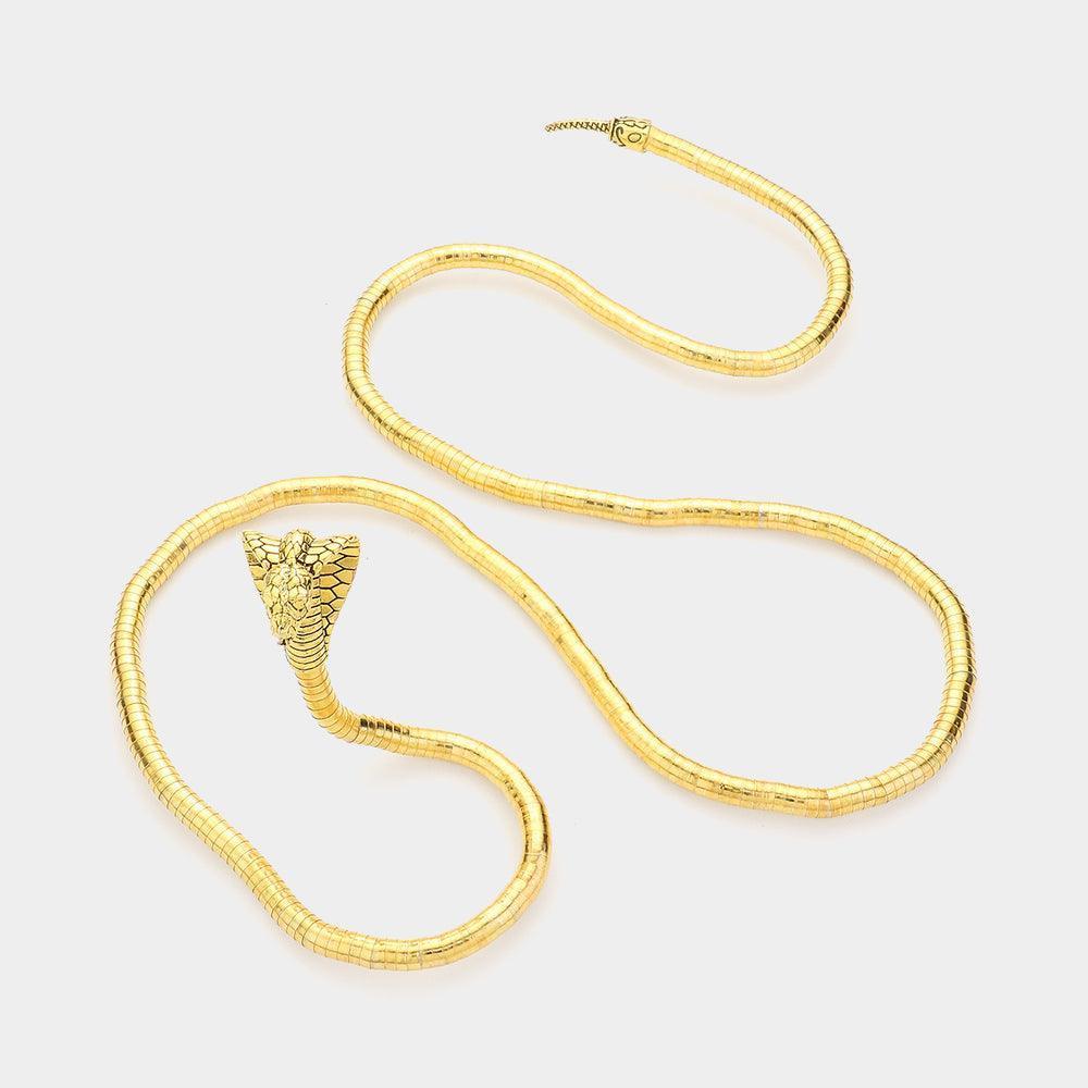 Gold Metal Snake Adjustable Necklace - Jewelry Store by Erik Rayo