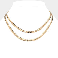 Load image into Gallery viewer, Gold Gold Dipped Metal Chain Double Layered Necklace
