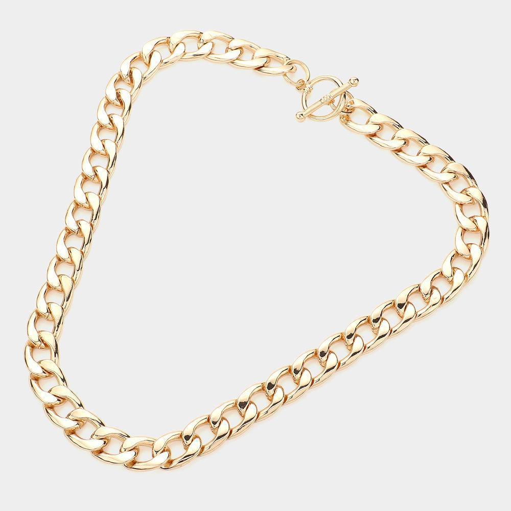 Gold Gold Dipped Metal Chain Toggle Necklace - Jewelry Store by Erik Rayo
