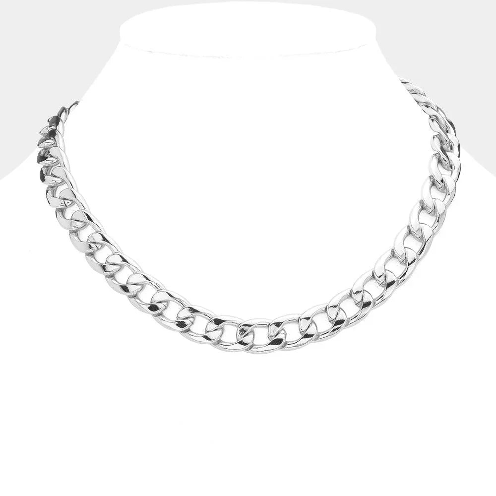 Gold White Gold Dipped Metal Chain Necklace - Jewelry Store by Erik Rayo