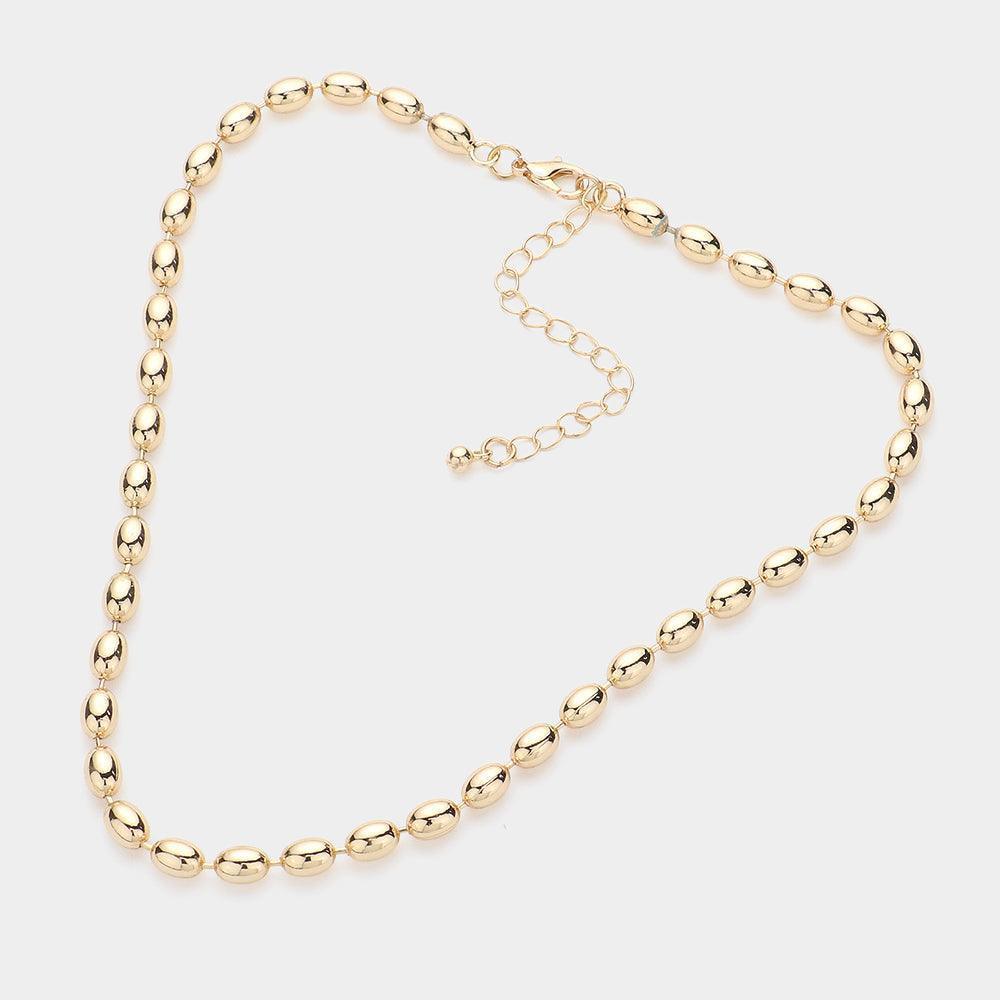 Gold Metal Ball Link Chain Necklace - Jewelry Store by Erik Rayo