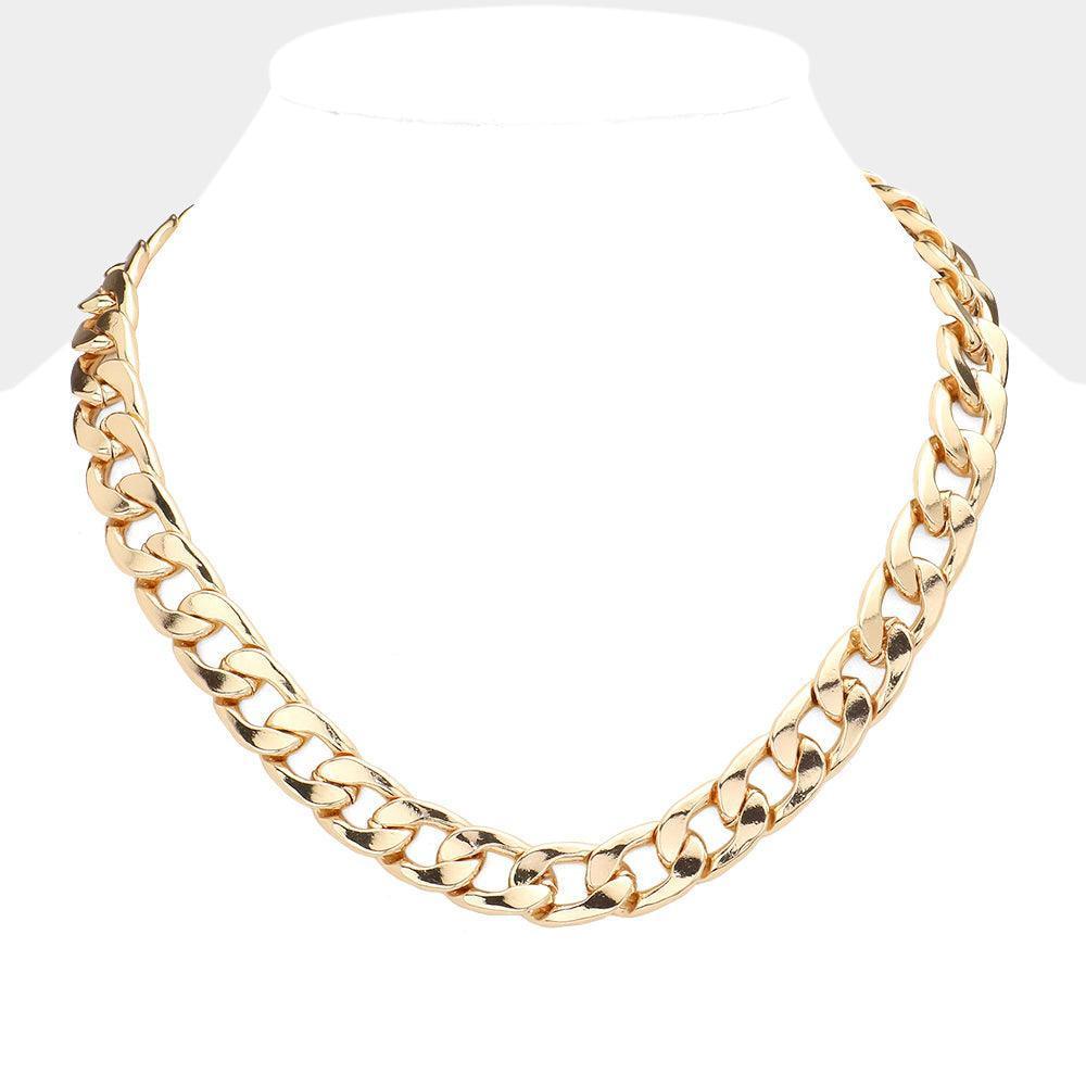 Gold Gold Dipped Metal Chain Toggle Necklace - Jewelry Store by Erik Rayo