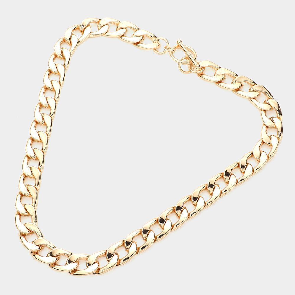Gold Gold Dipped Metal Chain Toggle Necklace - Jewelry Store by Erik Rayo