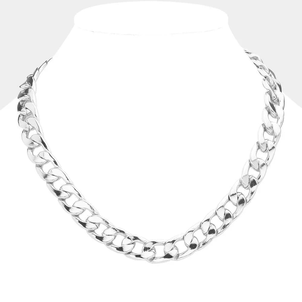 Gold White Gold Dipped Metal Chain Necklace - Jewelry Store by Erik Rayo
