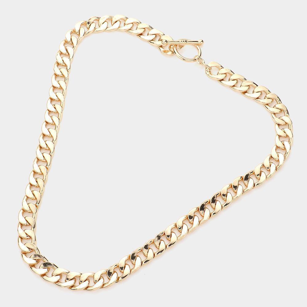 Gold Gold Dipped Metal Chain Toggle Necklace - Jewelry Store by Erik Rayo