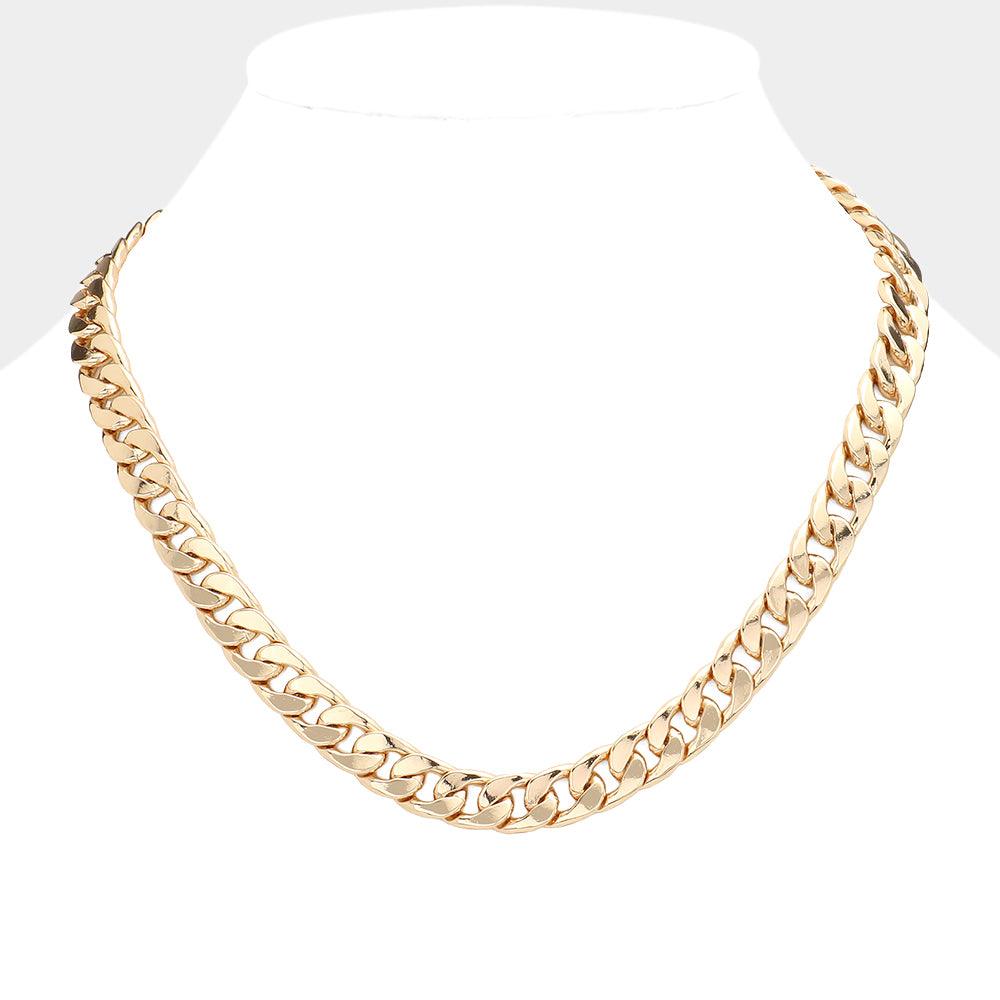 Gold Gold Dipped Metal Chain Necklace