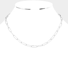 Load image into Gallery viewer, Gold White Gold Dipped Open Metal Oval Link Necklace
