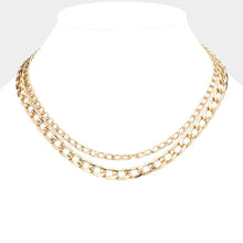 Load image into Gallery viewer, Gold Gold Dipped Metal Chain Double Layered Necklace
