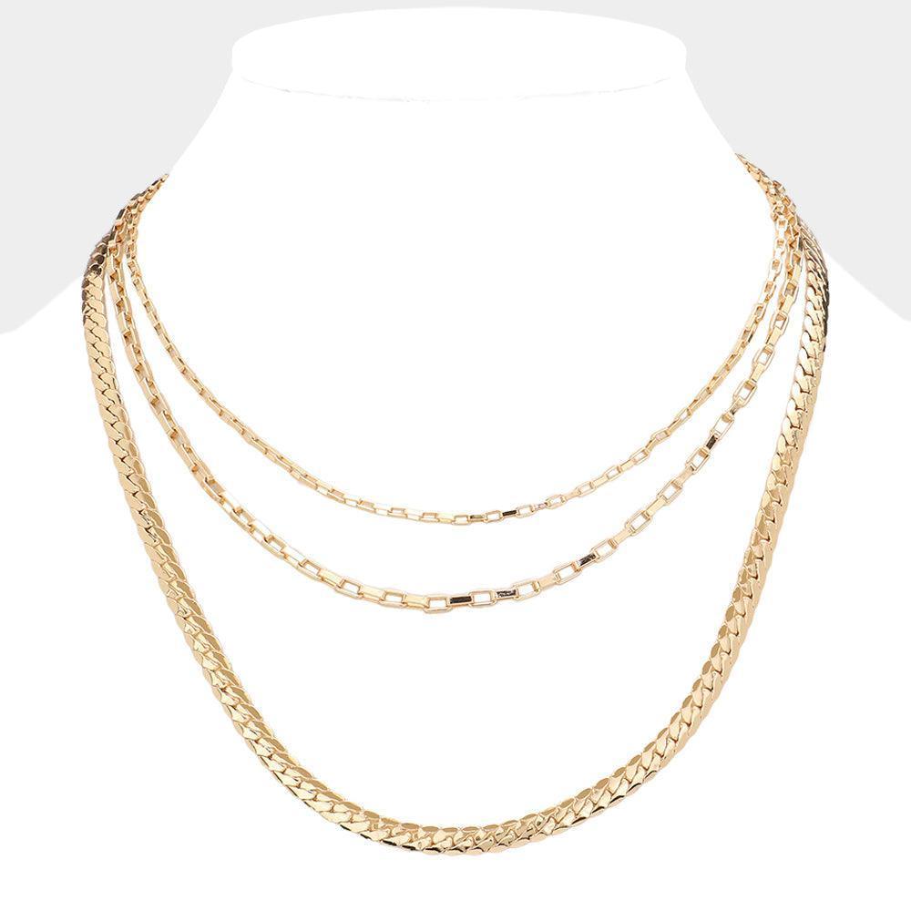 Gold Gold Dipped Metal Chain Layered Necklace - Jewelry Store by Erik Rayo