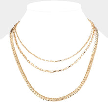 Load image into Gallery viewer, Gold Gold Dipped Metal Chain Layered Necklace
