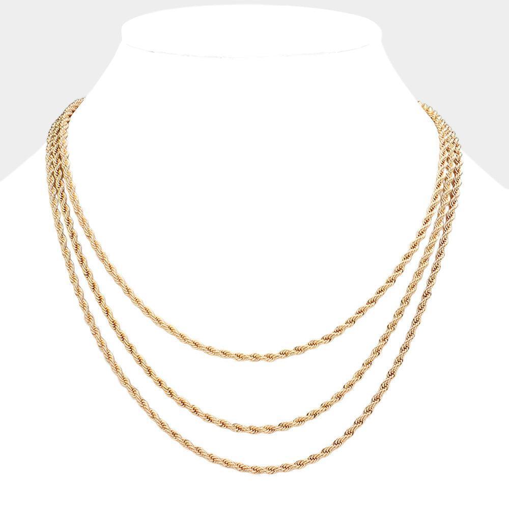 Gold Gold Dipped Rope Metal Chain Layered Necklace - Jewelry Store by Erik Rayo
