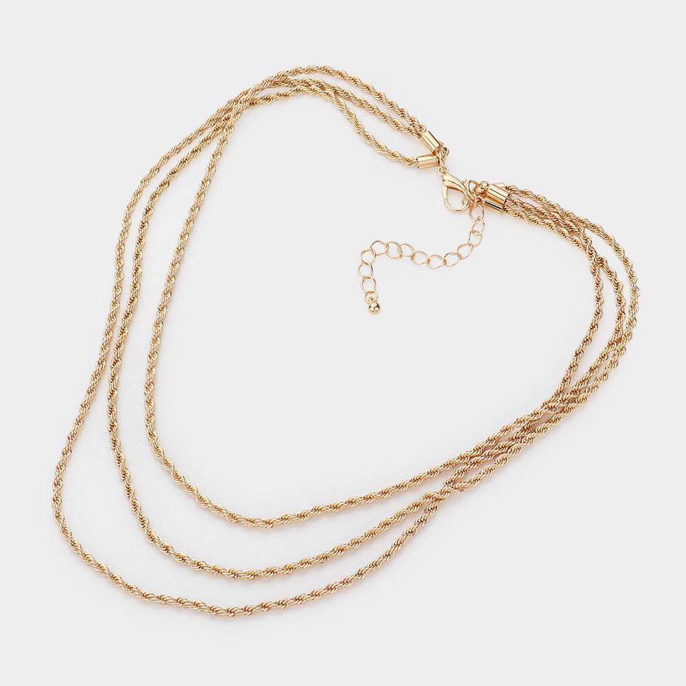 Gold Gold Dipped Rope Metal Chain Layered Necklace - Jewelry Store by Erik Rayo