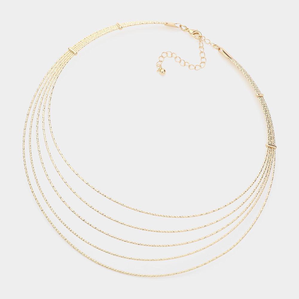 Gold Metal Bib Necklace - Jewelry Store by Erik Rayo
