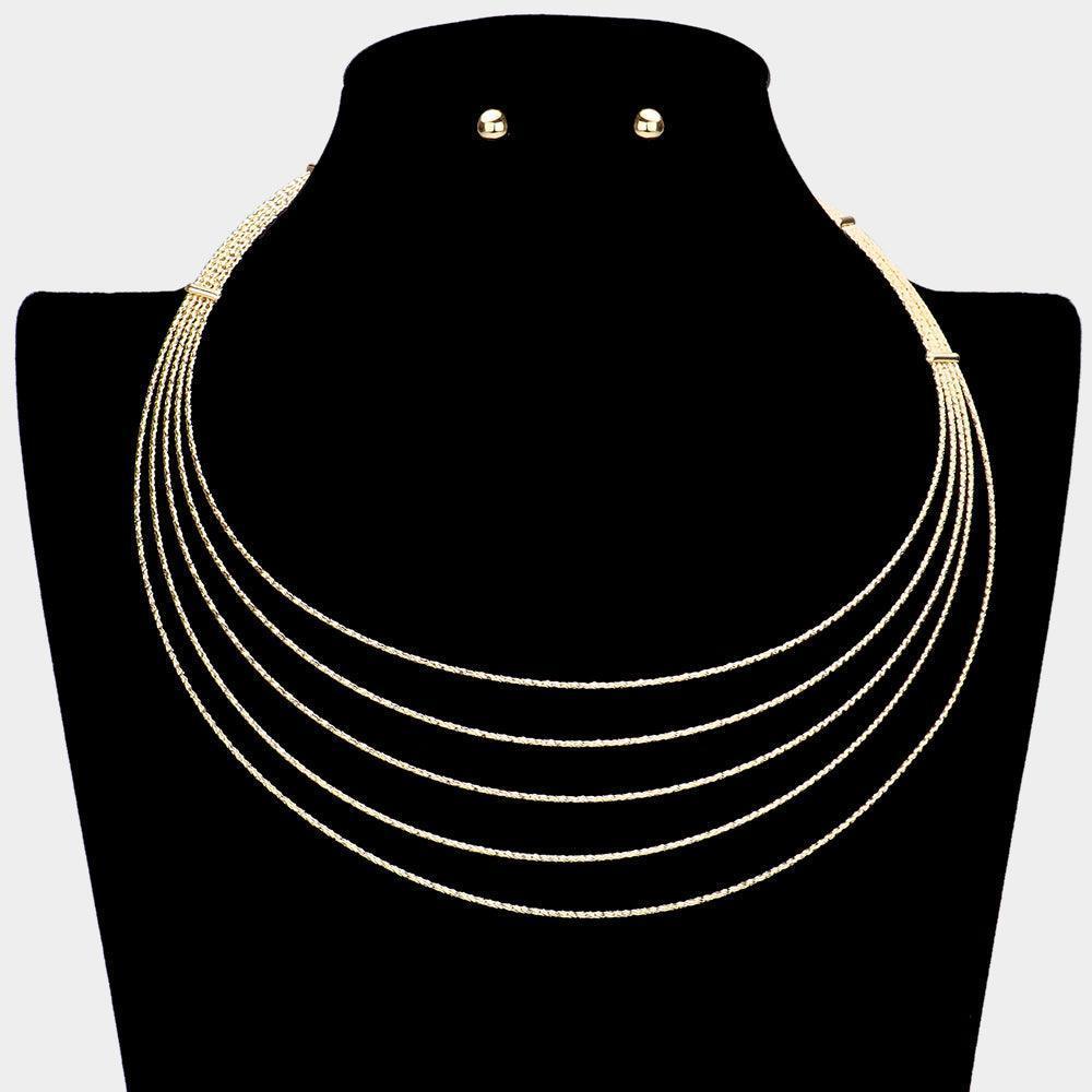 Gold Metal Bib Necklace - Jewelry Store by Erik Rayo