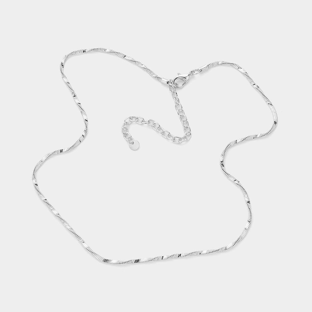 Brass Metal Twisted Chain Necklace - Jewelry Store by Erik Rayo