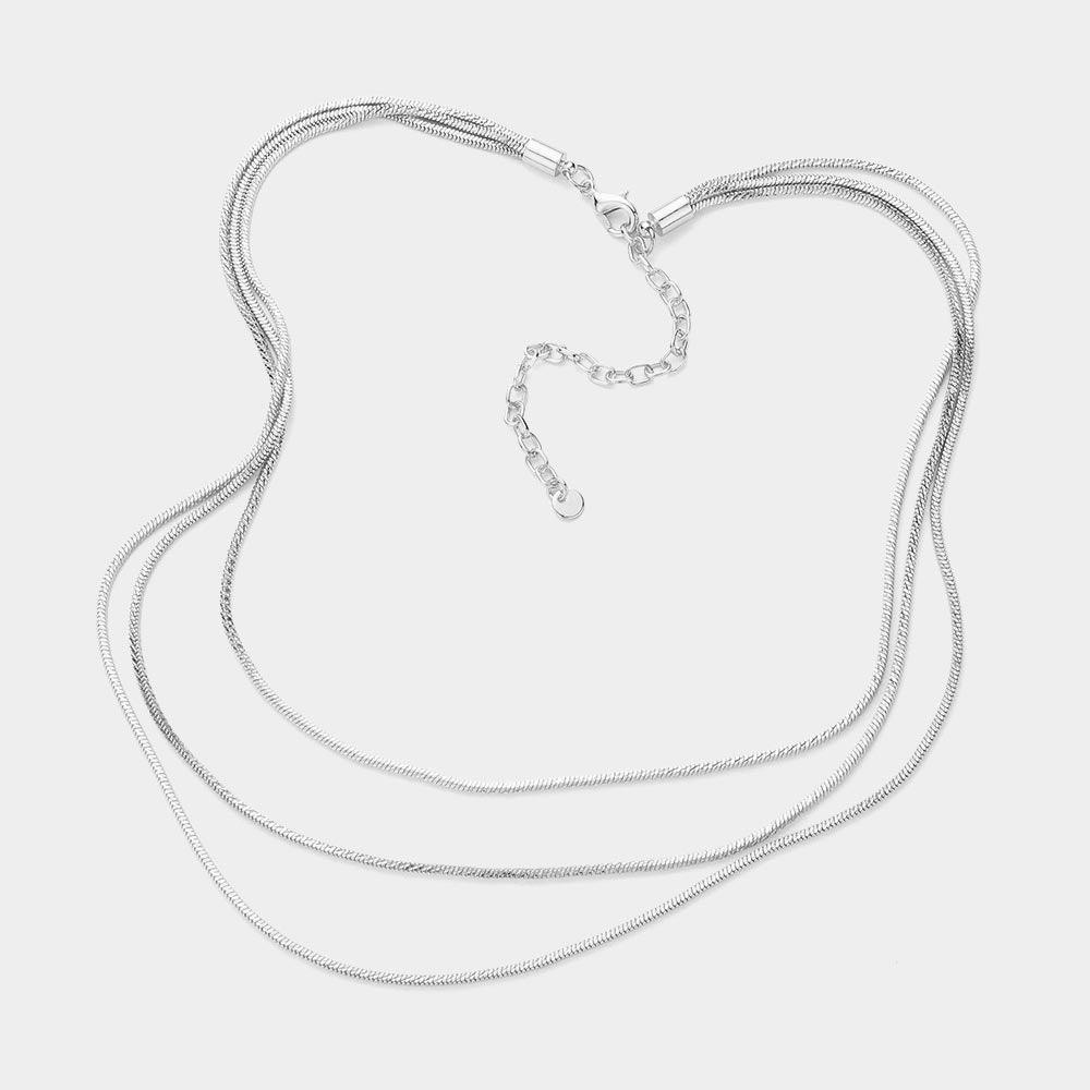 Brass Metal Triple Layered Chain Necklace - Jewelry Store by Erik Rayo