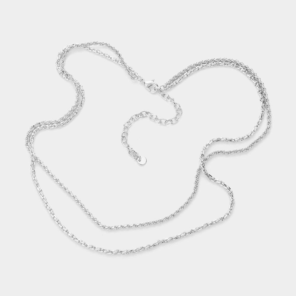 Brass Metal Double Layered Chain Necklace - Jewelry Store by Erik Rayo