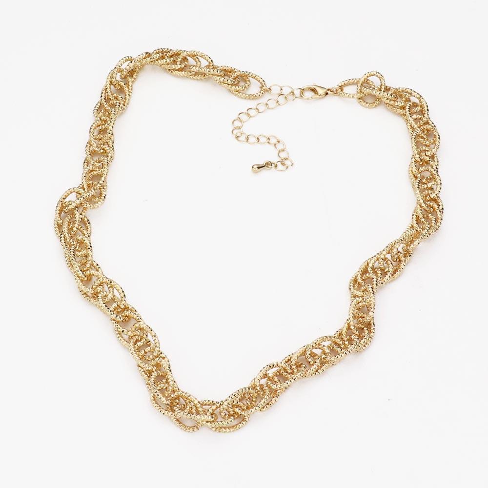 Gold Open Metal Oval Link Necklace - Jewelry Store by Erik Rayo