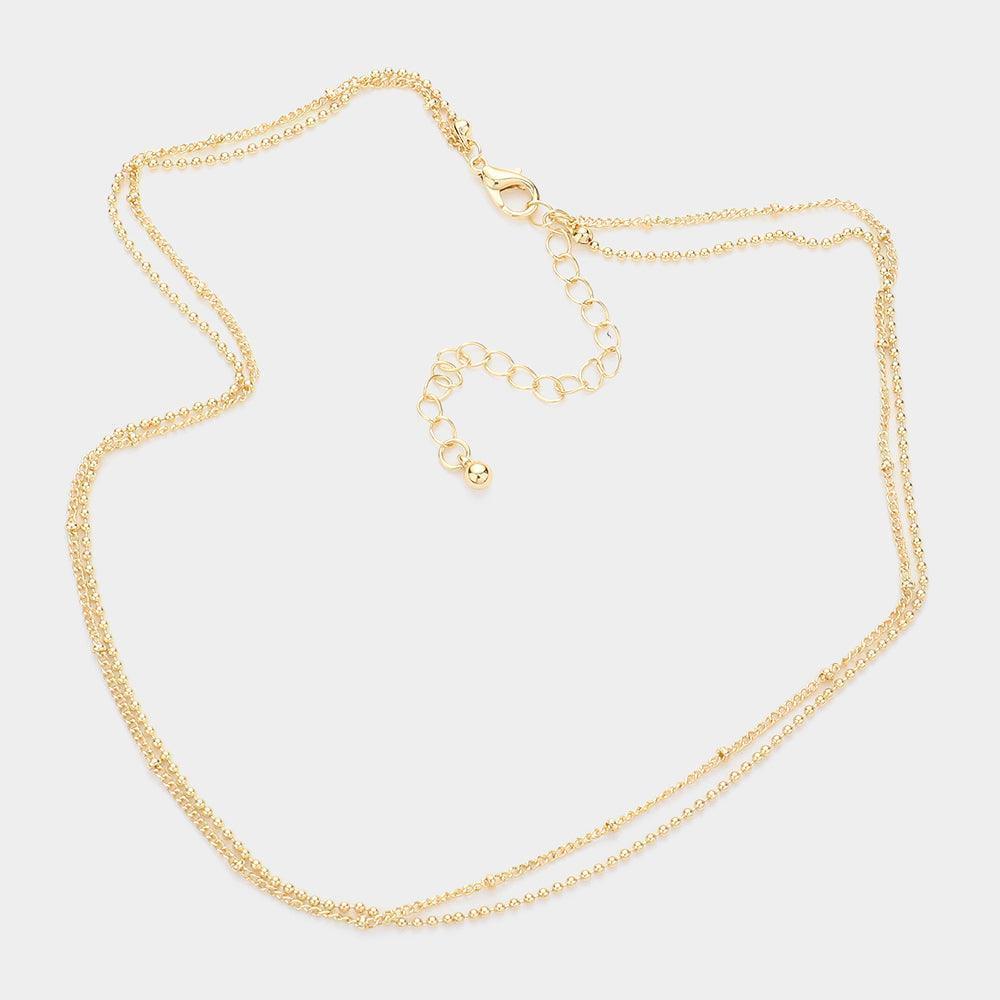 Gold Metal Chain Double Layered Necklace - Jewelry Store by Erik Rayo