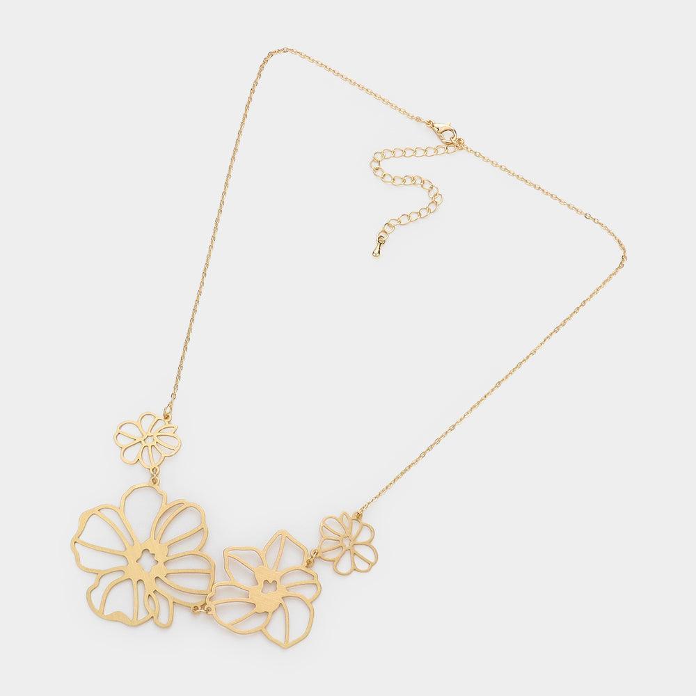 Gold Metal Flower Link Necklace - Jewelry Store by Erik Rayo