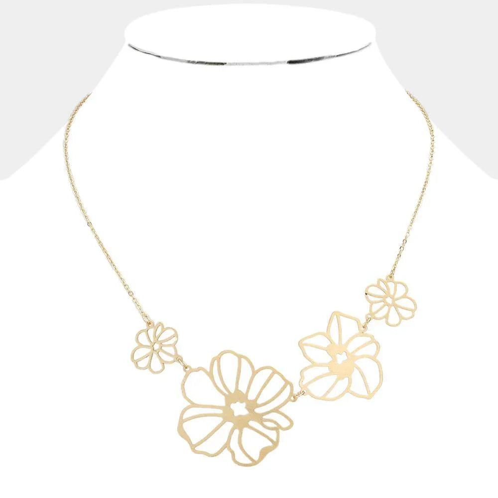 Gold Metal Flower Link Necklace - Jewelry Store by Erik Rayo