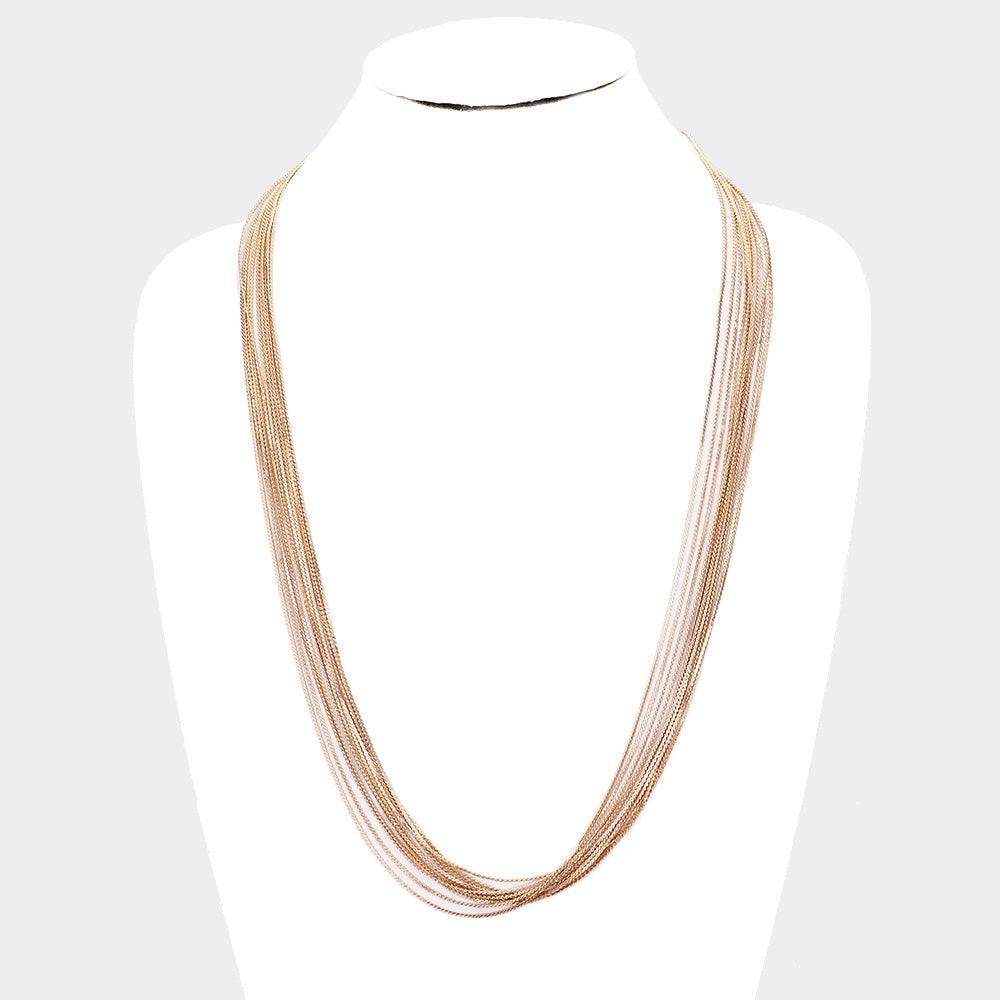 Gold Thin Metal Layered Necklace