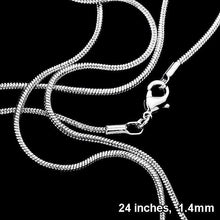 Load image into Gallery viewer, Silver 24 INCH, 1.4mm-Gold Plated Snake Chain Necklace

