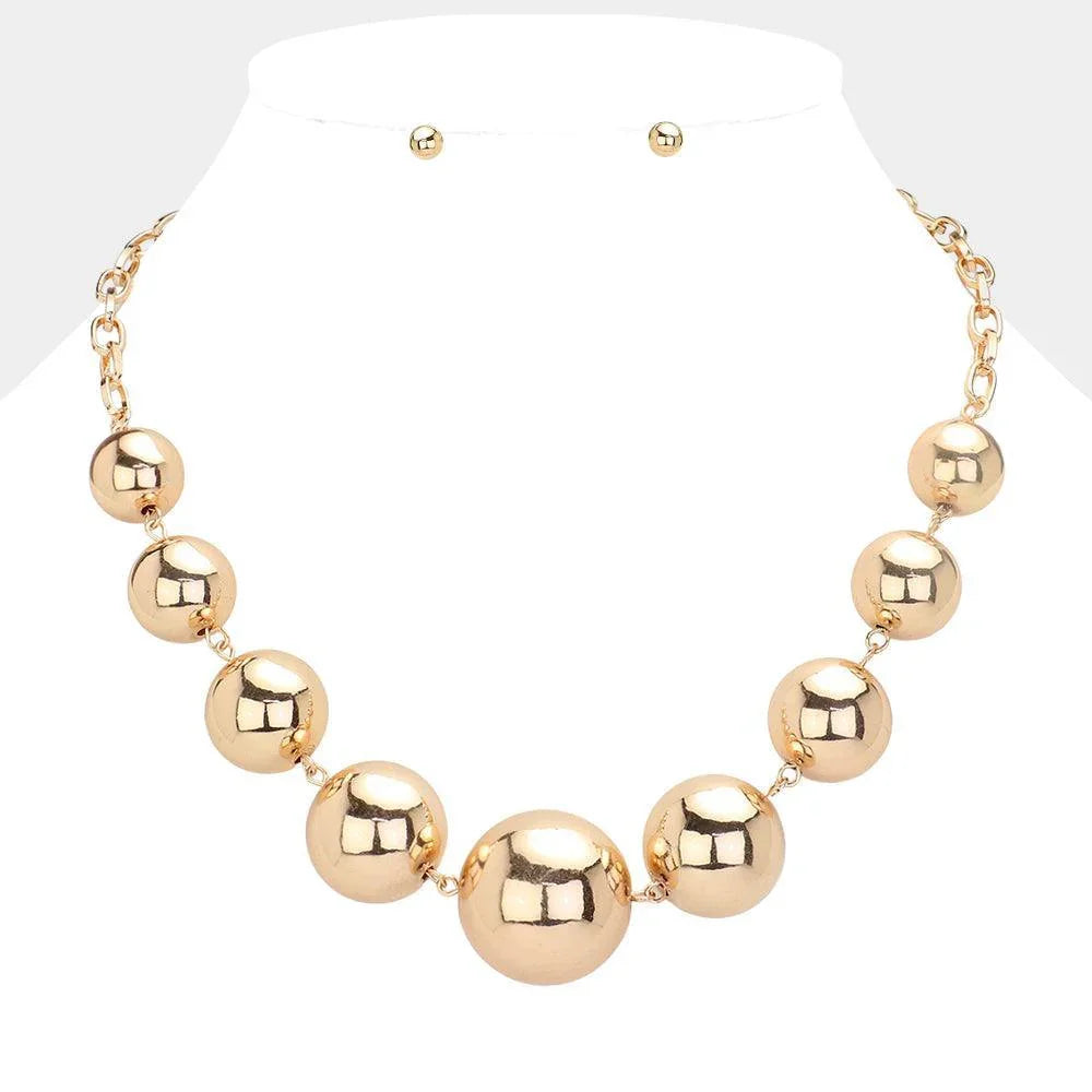 Gold Metal Ball Necklace - Jewelry Store by Erik Rayo