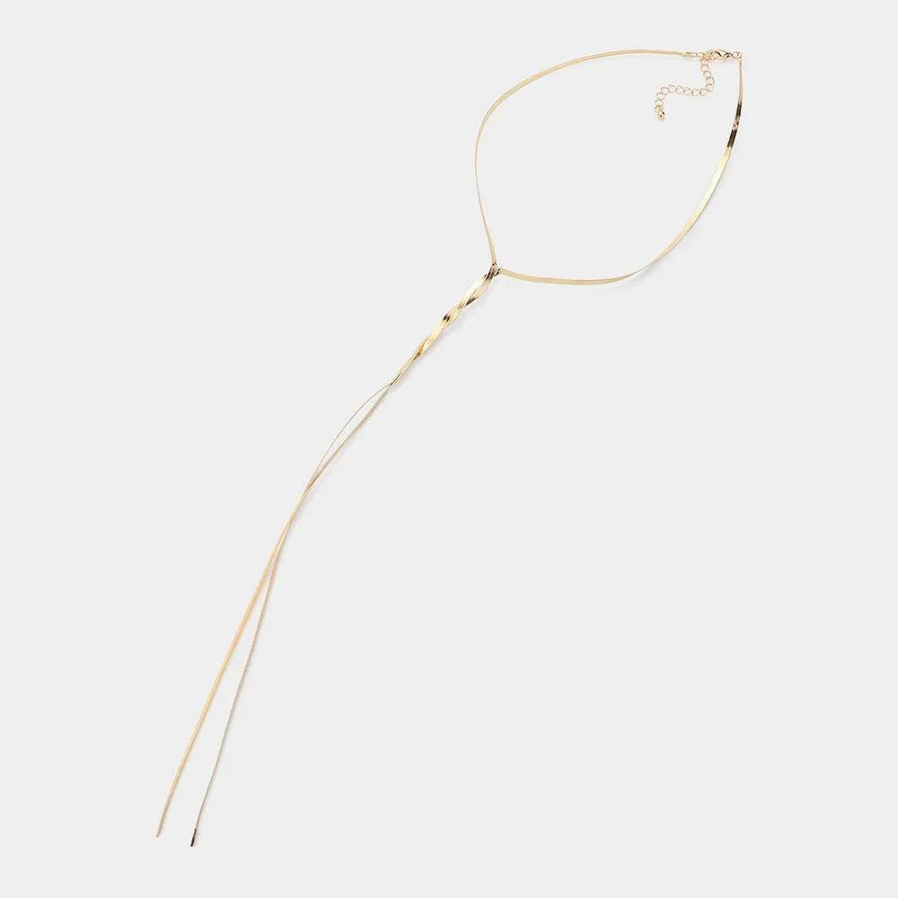 Gold Snake Chain Metal Necklace - Jewelry Store by Erik Rayo