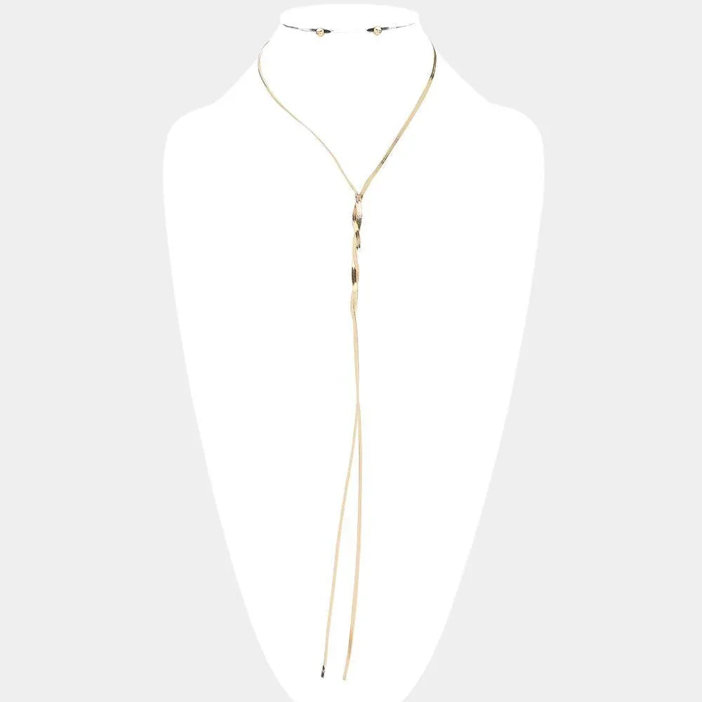Gold Snake Chain Metal Necklace - Jewelry Store by Erik Rayo
