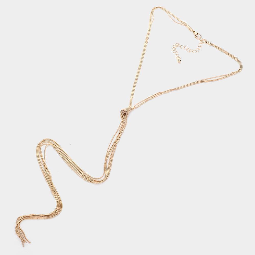 Gold Knot Pointed Multi Layered Metal Necklace - Jewelry Store by Erik Rayo