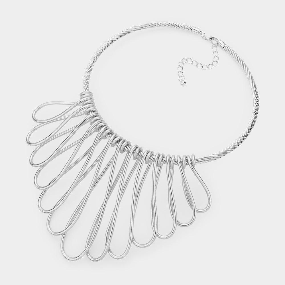 Metal Cord Loop Statement Choker Necklace - Jewelry Store by Erik Rayo