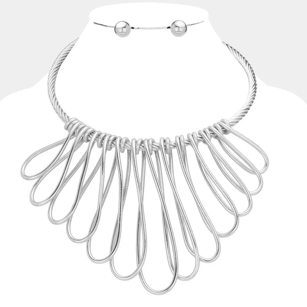 Metal Cord Loop Statement Choker Necklace - Jewelry Store by Erik Rayo