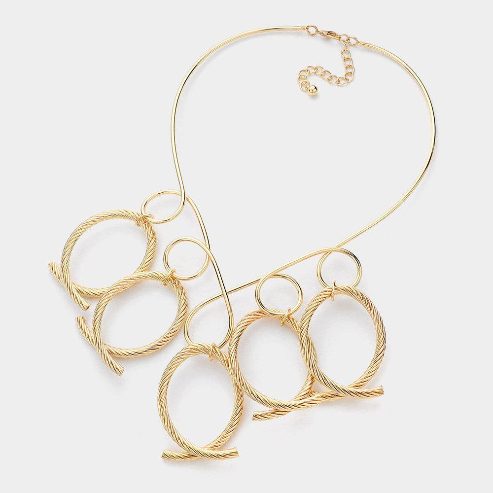 Gold Abstract Metal Necklace - Jewelry Store by Erik Rayo