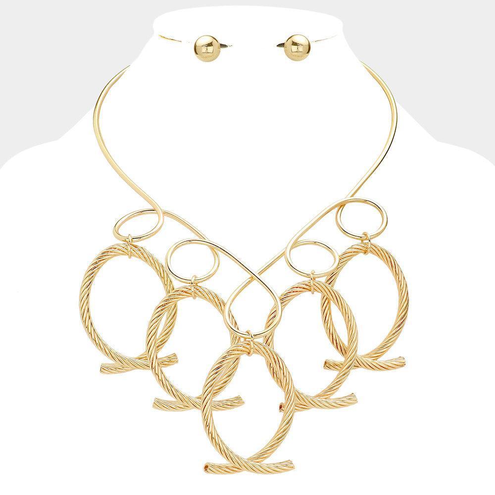 Gold Abstract Metal Necklace - Jewelry Store by Erik Rayo