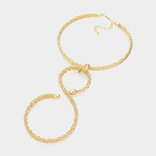 Load image into Gallery viewer, Gold Textured Metal Abstract Pendant Statement Necklace
