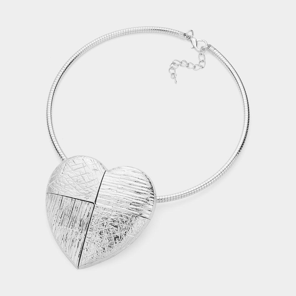 Metal Heart Pendant Statement Necklace - Jewelry Store by Erik Rayo
