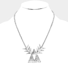 Load image into Gallery viewer, Silver Beaded Cut Out Triangle Metal Necklace
