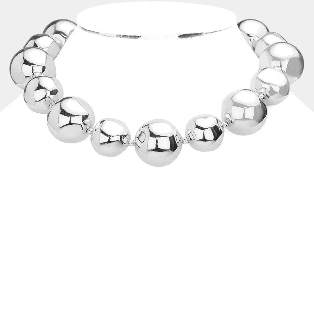 Chunky Irregular Metal Ball Necklace - Jewelry Store by Erik Rayo