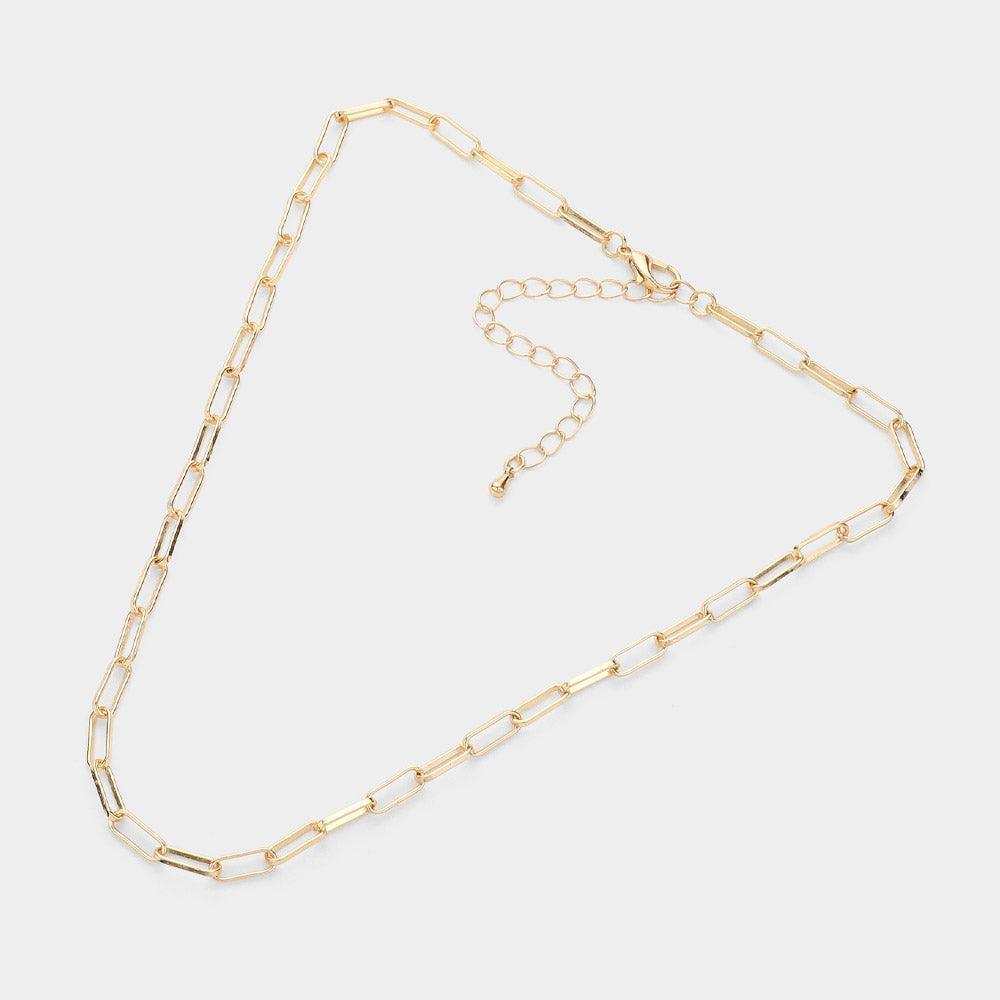 Gold Metal Paperclip Chain Necklace - Jewelry Store by Erik Rayo