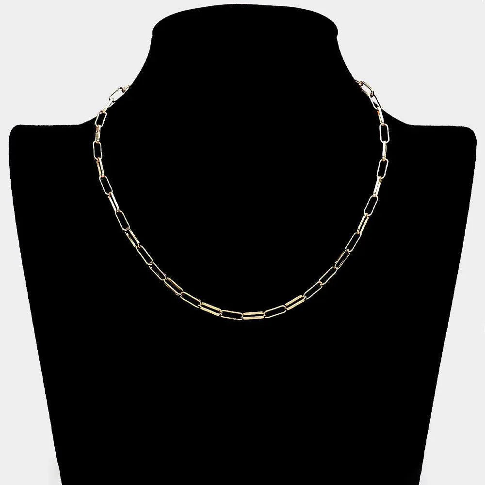 Gold Metal Paperclip Chain Necklace - Jewelry Store by Erik Rayo
