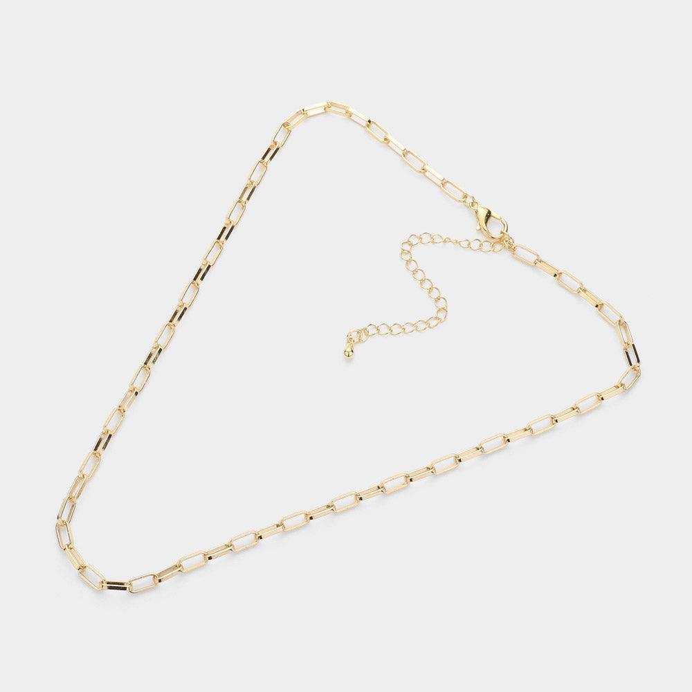 Gold Metal Paperclip Chain Necklace - Jewelry Store by Erik Rayo